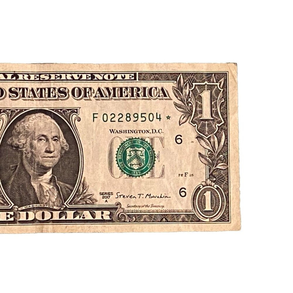 2017A $1 One Dollar Federal Reserve Star Note Serial # F02289504*  Run Size 3.2M